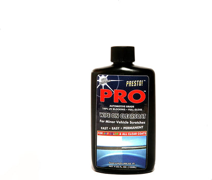 Presto! Pro Wipe on Clearcoat - Car Scratch, Scuff & Sun Fade Paint Restorer .. Now with Ceramic